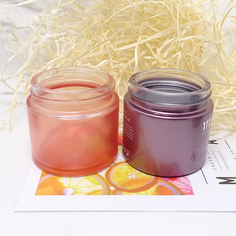 empty screw lid cosmetic packaging round 60g 60ml eye face cream custom 2oz glass jar