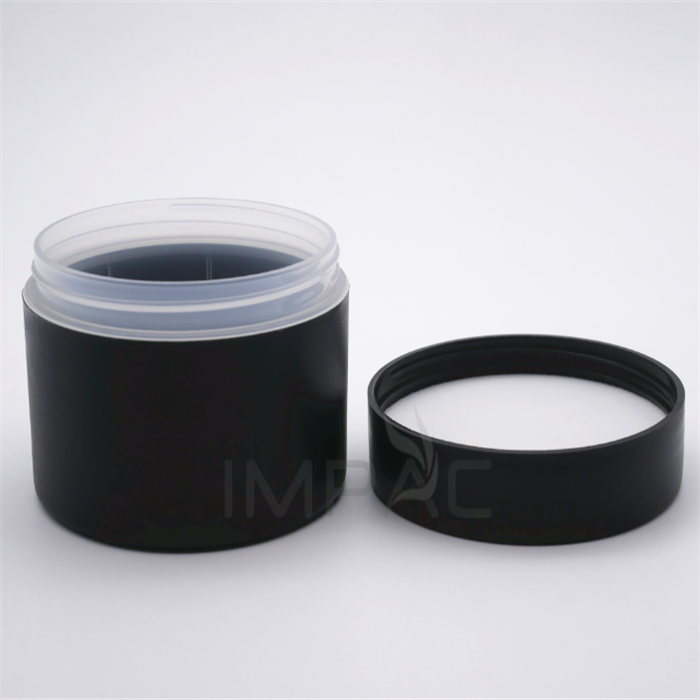 empty screw lip matte round black cosmetic jar for cream 150ml