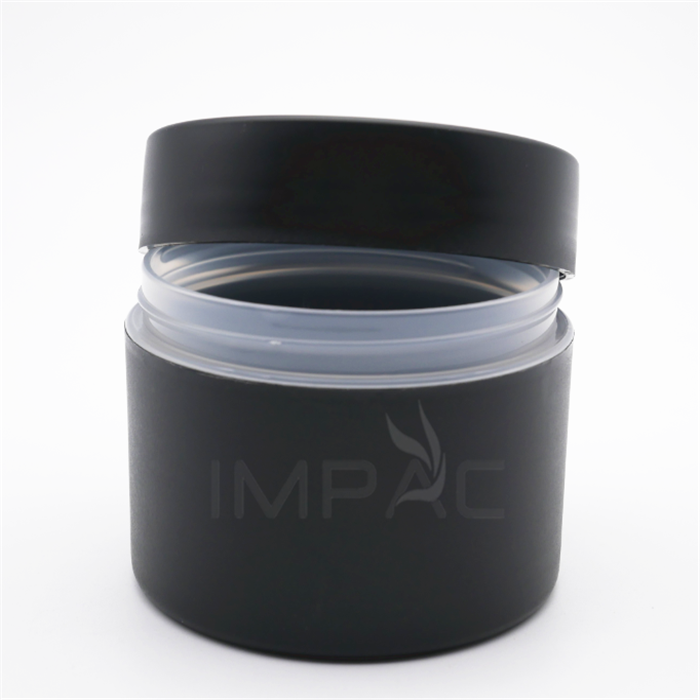empty screw lip matte round black cosmetic jar for cream 150ml