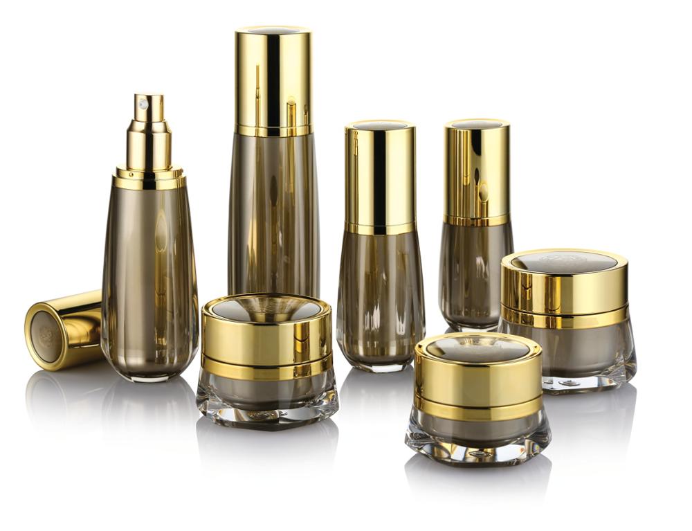 empty six-sided straight edge cream jar 15g 30g 50g and bottle 15ml 30ml 50ml