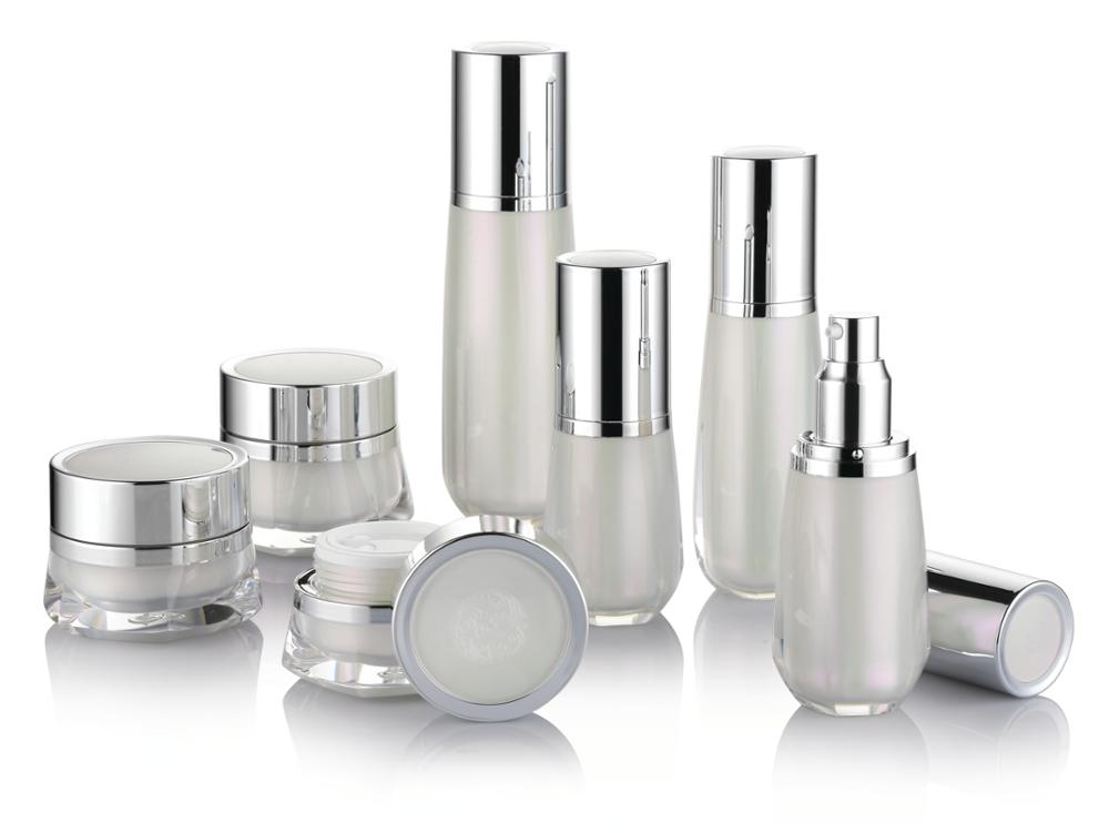 empty six-sided straight edge cream jar 15g 30g 50g and bottle 15ml 30ml 50ml