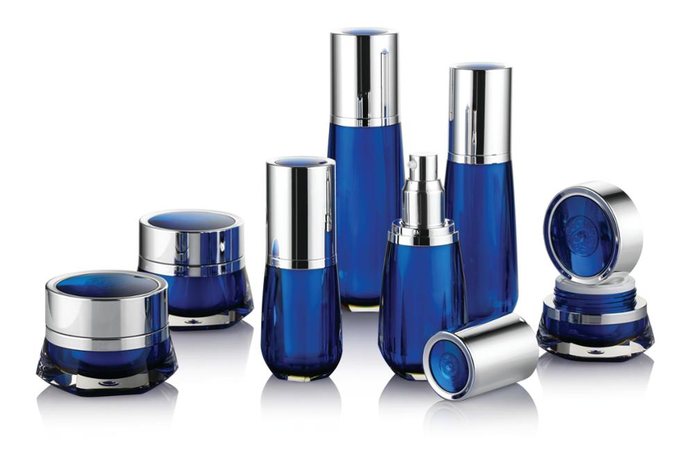 empty six-sided straight edge cream jar 15g 30g 50g and bottle 15ml 30ml 50ml