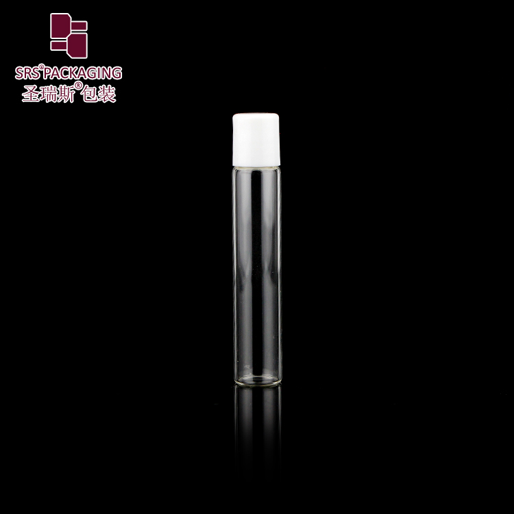 empty slim cosmetic metalized blue glass bottle 8ml roll on lip gloss