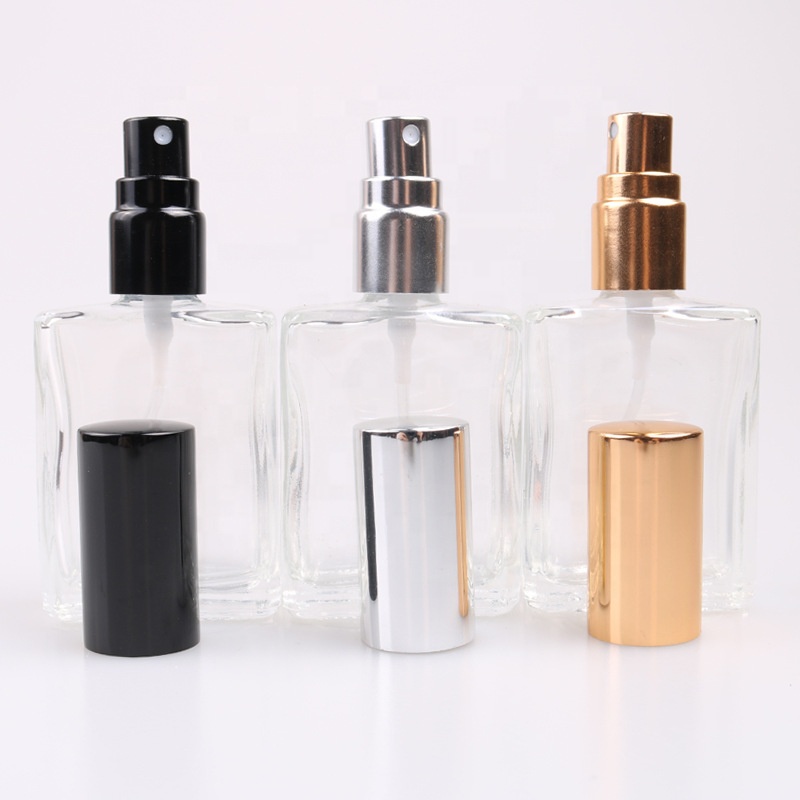 empty square 15ml perfume glass spray bottle with optional cap color