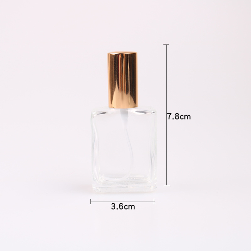 empty square 15ml perfume glass spray bottle with optional cap color