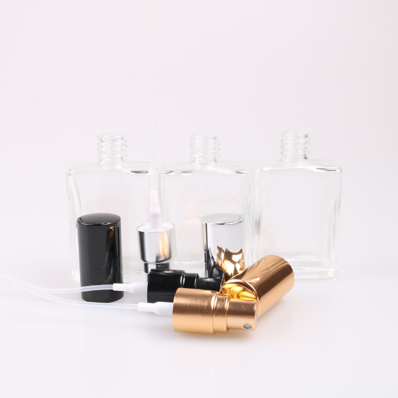 empty square 15ml perfume glass spray bottle with optional cap color