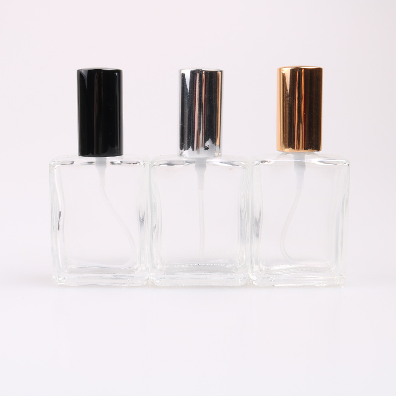 empty square 15ml perfume glass spray bottle with optional cap color