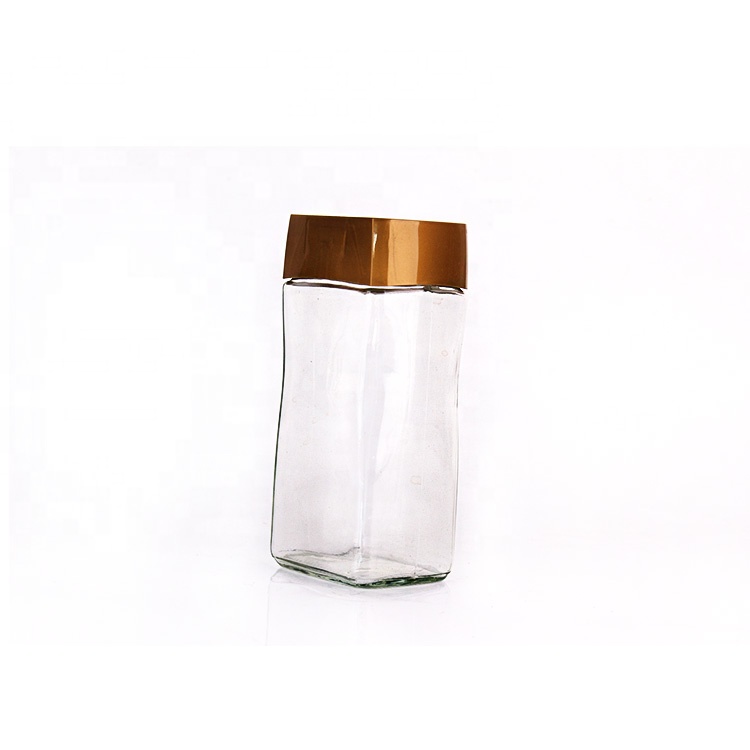 empty storage 400ml 100g coffee glass bottle with screw plastic lid