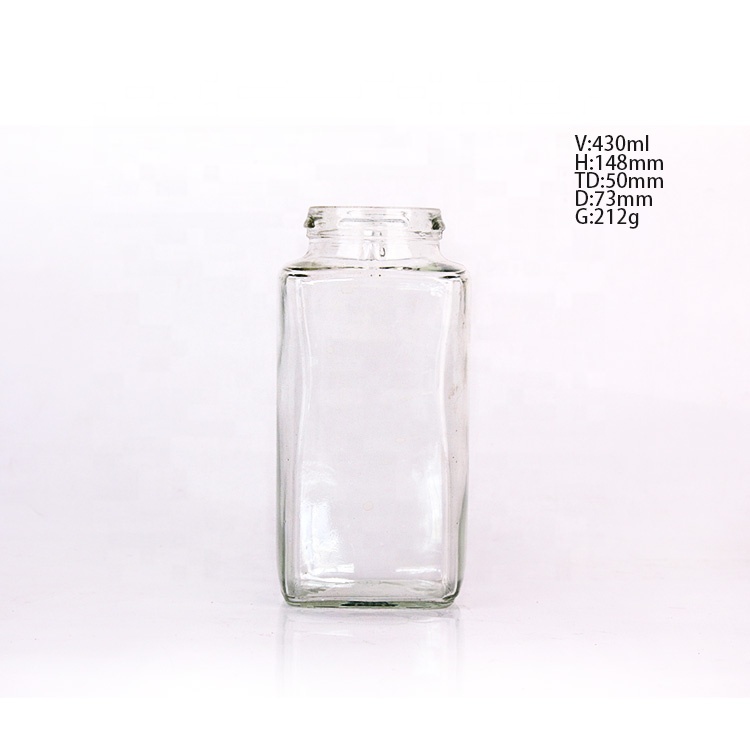 empty storage 400ml 100g coffee glass bottle with screw plastic lid