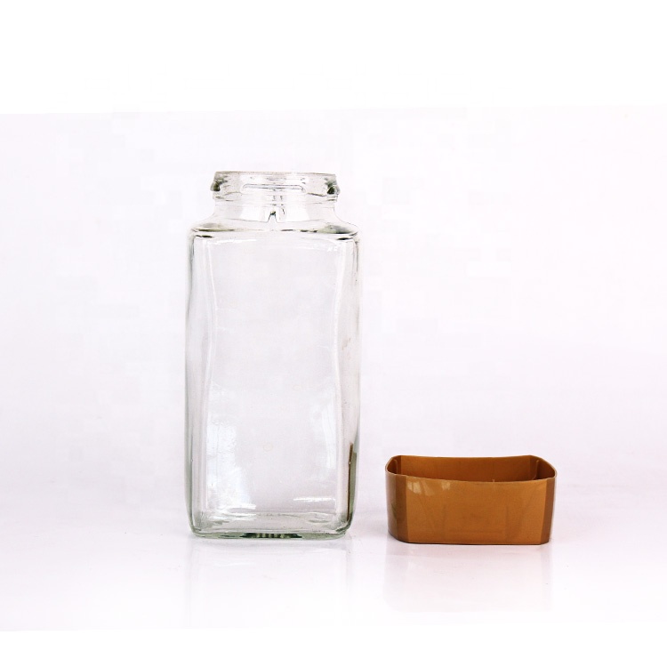 empty storage 400ml 100g coffee glass bottle with screw plastic lid