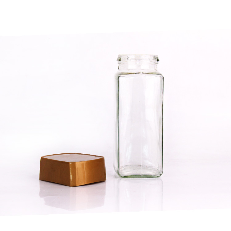 empty storage 400ml 100g coffee glass bottle with screw plastic lid