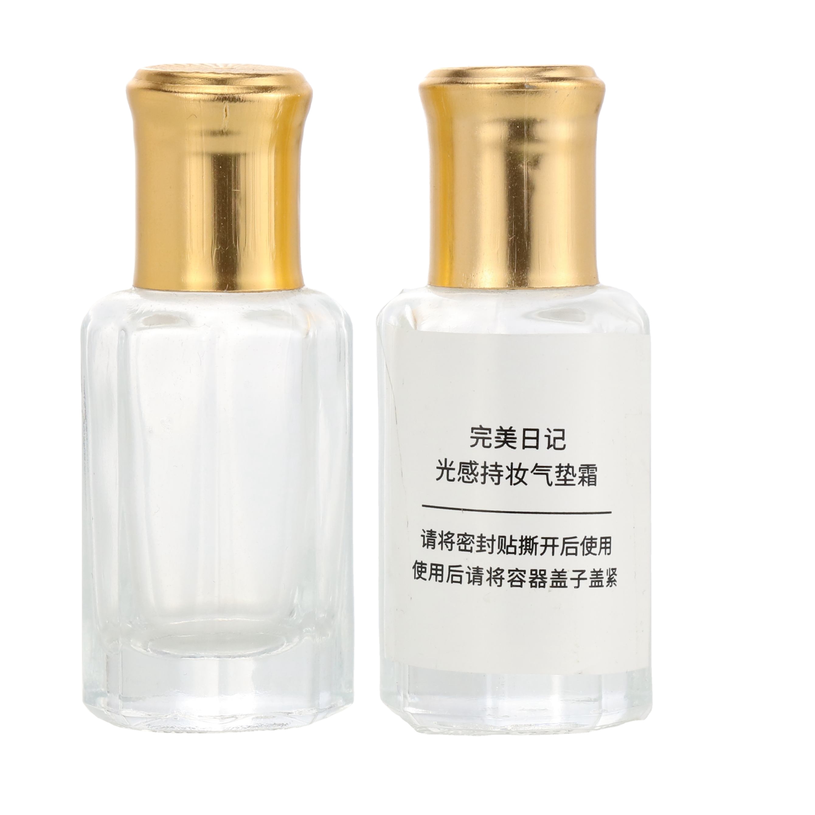 empty tola bottle for oud oil 3ml 6ml and 12ml glass bottle with golden aluminum cap