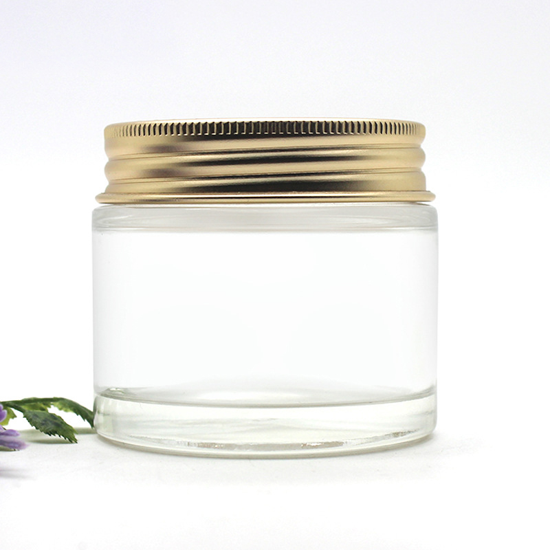 empty transparent 70g cosmetic container glass skin care cream jar with lid