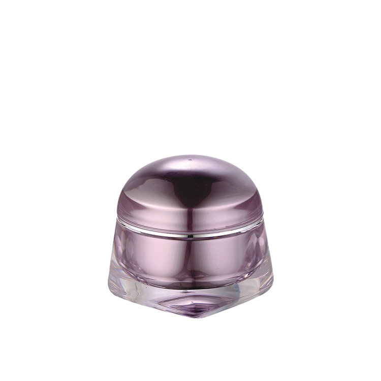 empty unique shape face eye skincare cosmetic cream jar 15g 20g 30g 50g 0.5oz 1oz double wall purple acrylic jars with screw lid