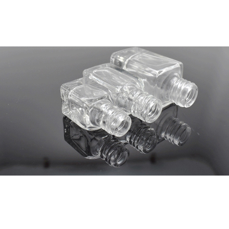 empty uv gel nail polish bottle 5 ml 11ml 12ml 14ml clear square glass nail bottle with brushes