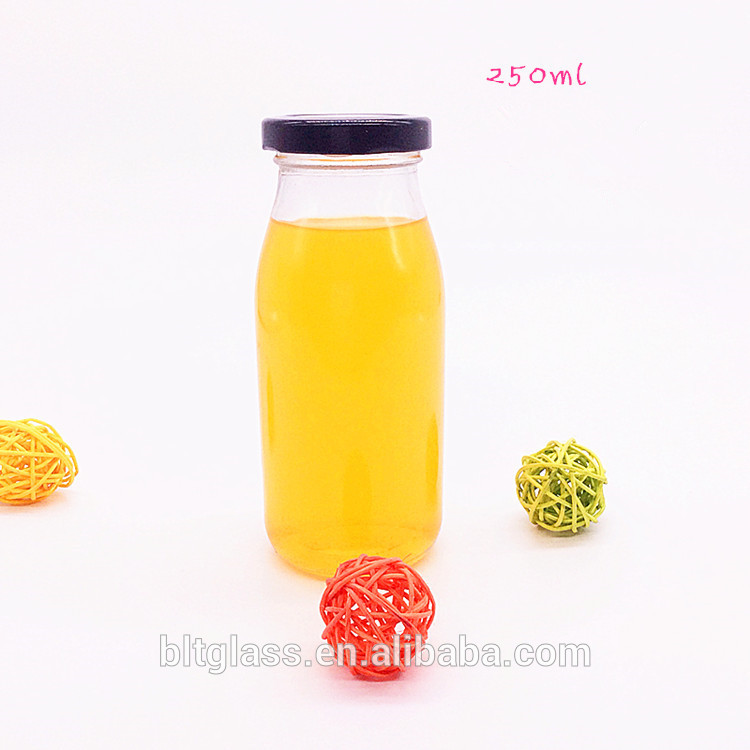 empty vintage 200ml 250ml 500ml 1000ml round glass milk bottle with caps wholesale