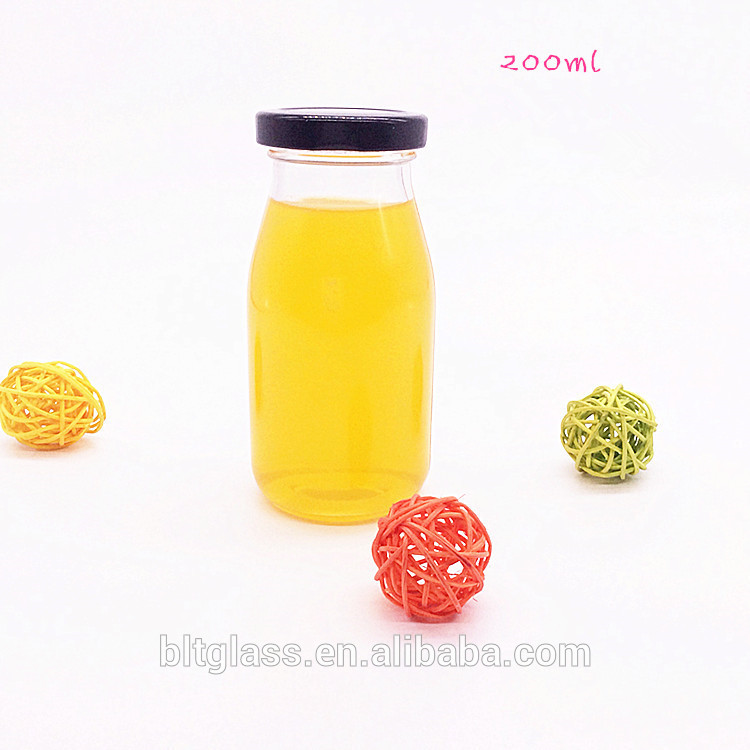 empty vintage 200ml 250ml 500ml 1000ml round glass milk bottle with caps wholesale