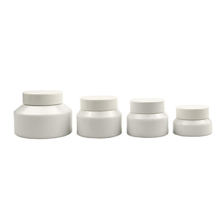empty white Opal white  blue glass cosmetic cream jar lotion bottle  15ml 30ml 50 ml 100ml  with cap skincare packaging