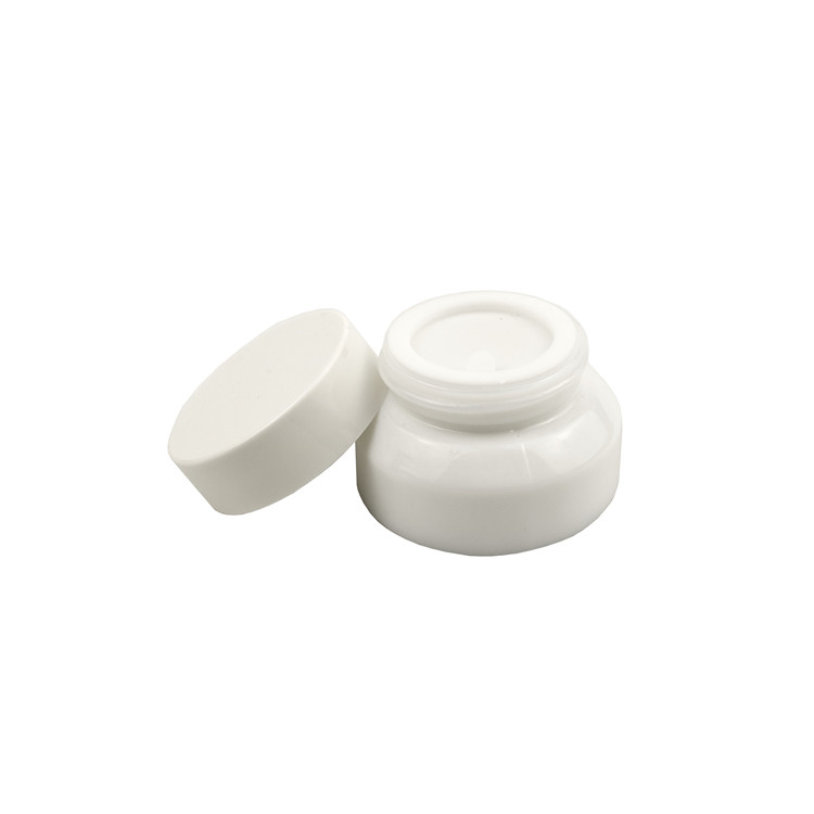 empty white Opal white blue glass cosmetic cream jar lotion bottle 15ml 30ml 50 ml 100ml with cap skincare packaging