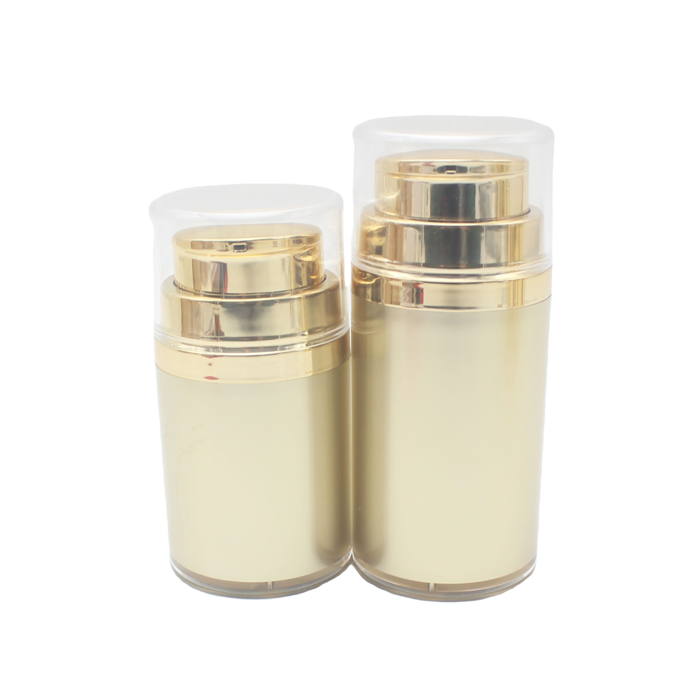 empty wholesale 50ml gold airless serum pump bottle with gold cover lotion container packaging APB-017