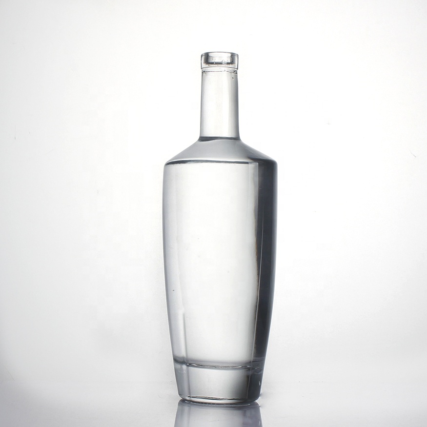 engraved custom logo cork top wide shoulder rum gin tequila square whisky mescal agave taper spirit 700 ml liquor glass bottle