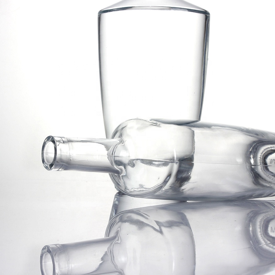 engraved custom logo cork top wide shoulder rum gin tequila square whisky mescal agave taper spirit 700 ml liquor glass bottle