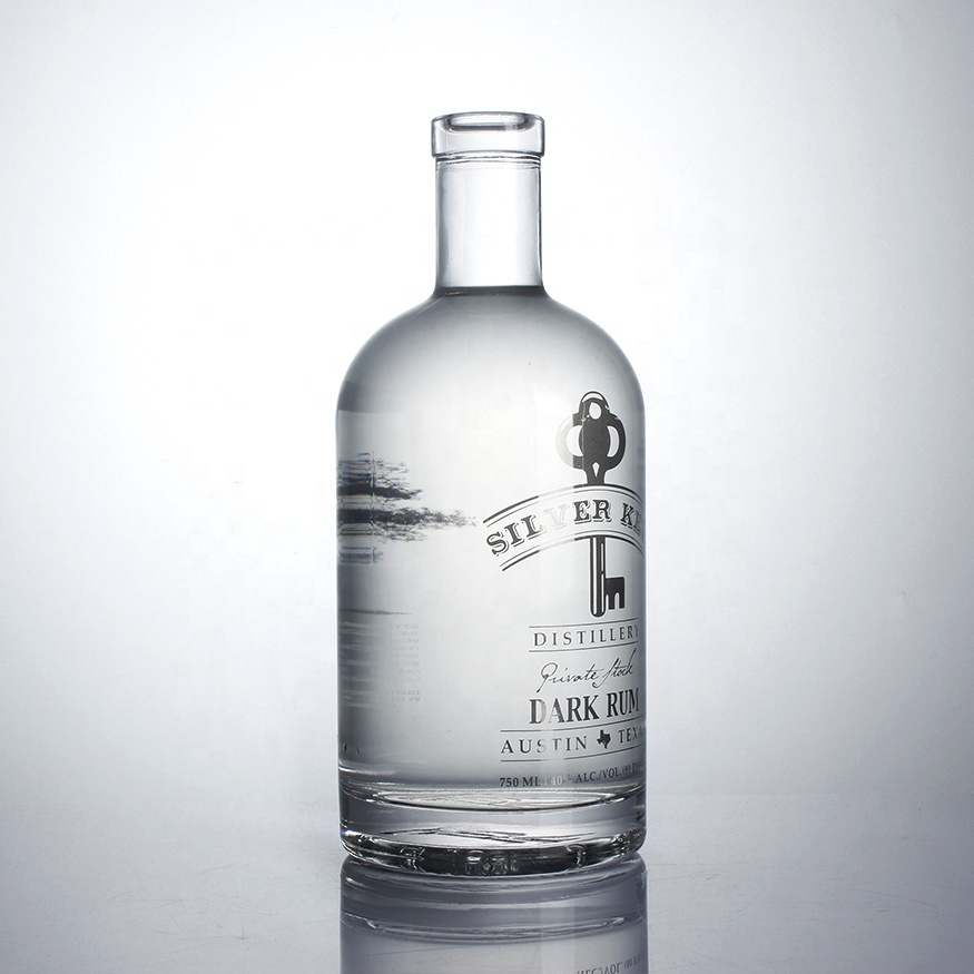 engraved extra flint cork provided top rum tequila wide finish mescal agave vodka liqueur round 750ml spirit glass bottle