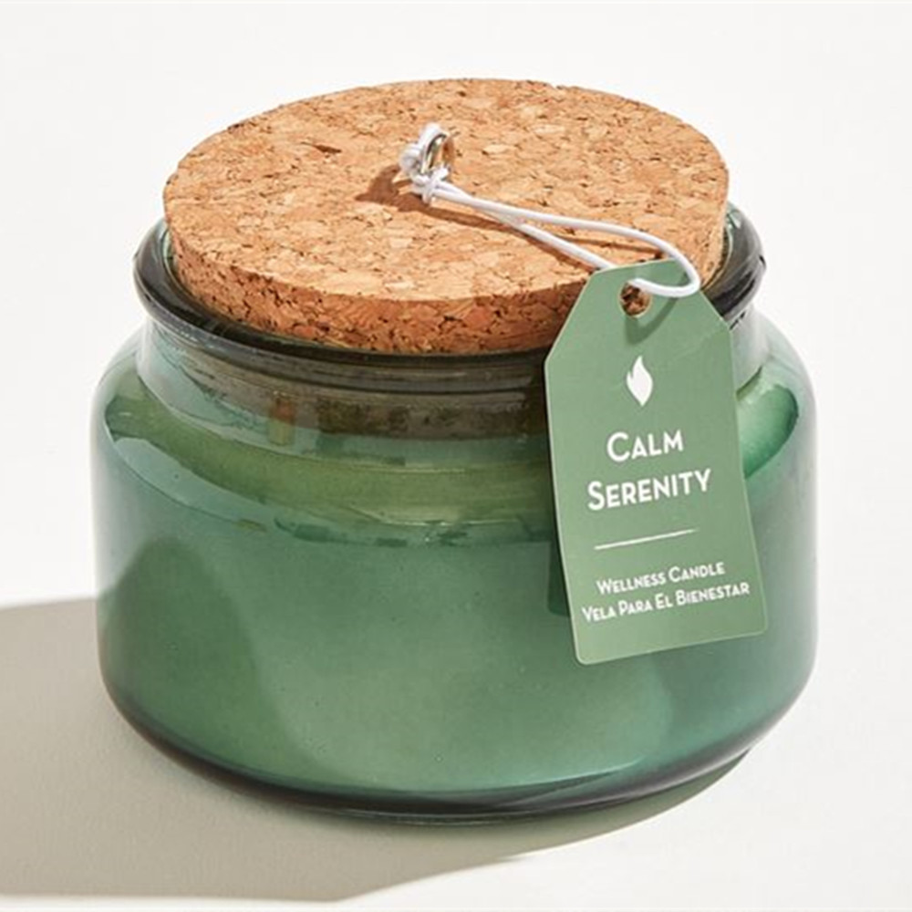 engraved round small glass candle jar for candles 12oz