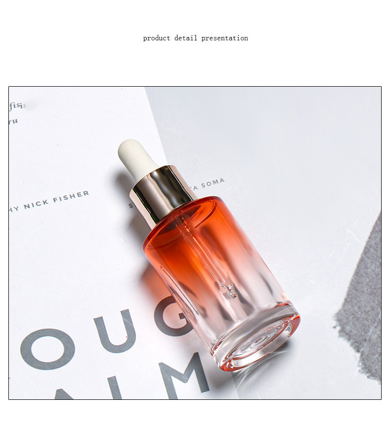 envases cosmeticos 35ml 50ml luxury oval round glass foundation serum liquid bottle cut bottle with box