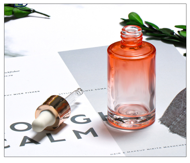 envases cosmeticos 35ml 50ml luxury oval round glass foundation serum liquid bottle cut bottle with box