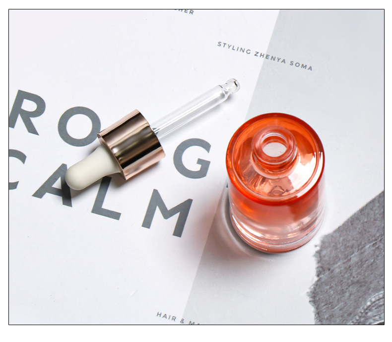 envases cosmeticos 35ml 50ml luxury oval round glass foundation serum liquid bottle cut bottle with box