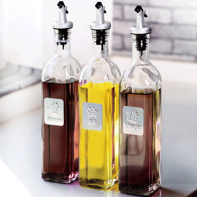 environment friendly kitchenware reusable lead free cooking oil glass bottle for essential oil