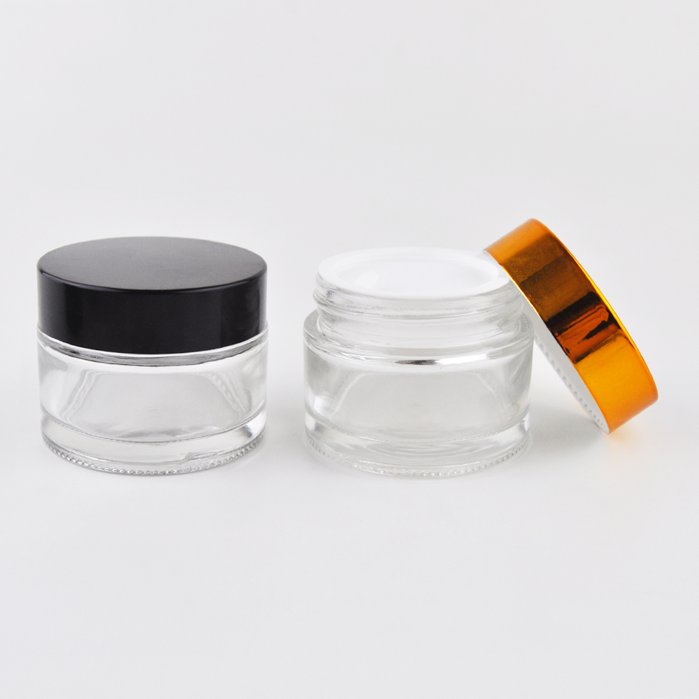environmental beauty 30g 50g clear cosmetic jars and bottles with metal cap