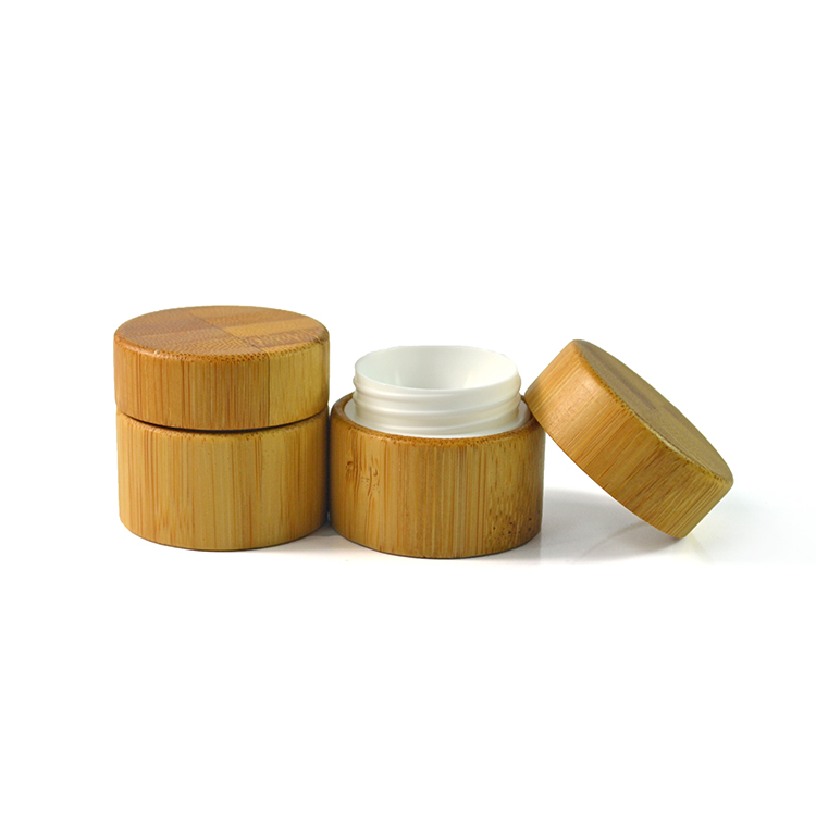 environmental cream cosmetic jar 5g 15g 30g 50g 100g bamboo wooden container jar with inner plastic