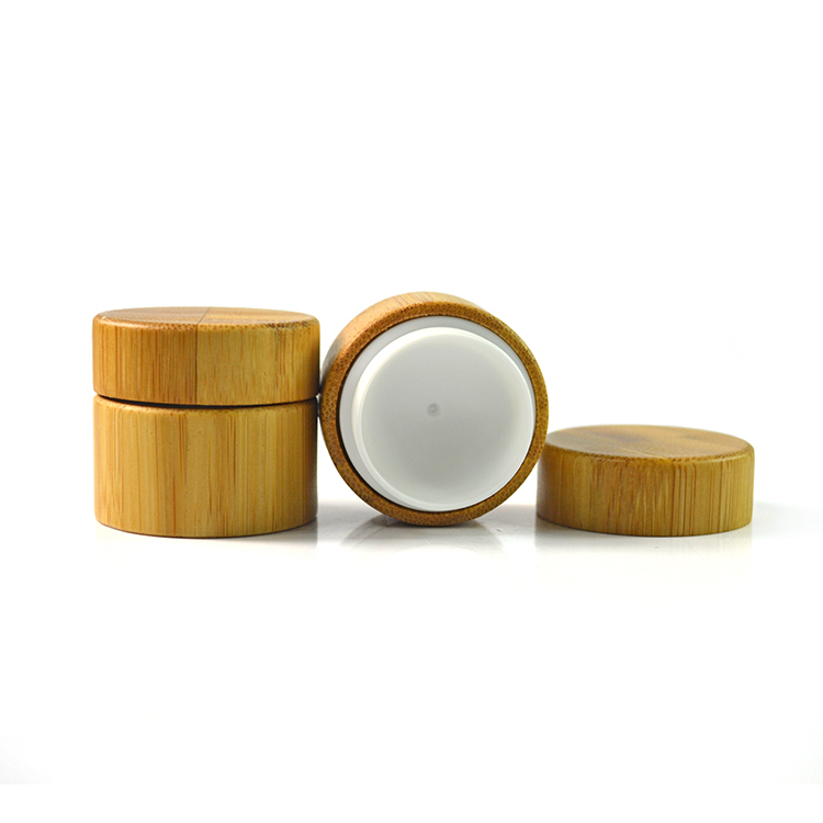 environmental cream cosmetic jar 5g 15g 30g 50g 100g bamboo wooden container jar with inner plastic