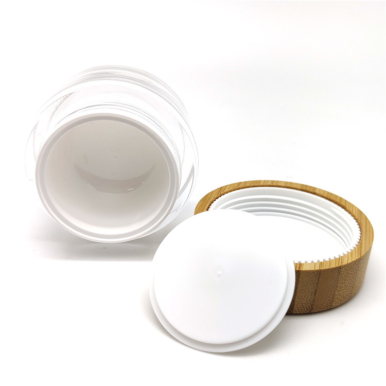 environmental protection 15g 30g 50g 100g bamboo lid wooden grain cosmetic cream jar eye cream jar small MOQ fast ship