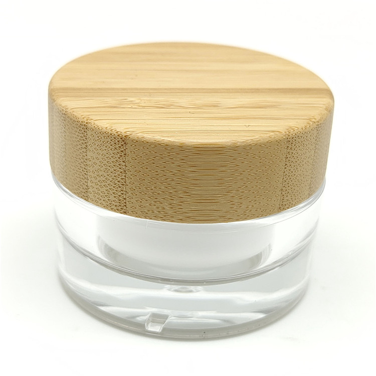 environmental protection 15g 30g 50g 100g bamboo lid wooden grain cosmetic cream jar eye cream jar small MOQ fast ship