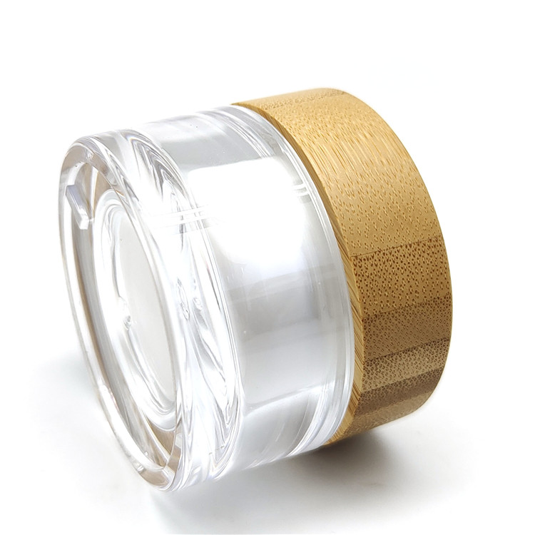 environmental protection 15g 30g 50g 100g bamboo lid wooden grain cosmetic cream jar eye cream jar small MOQ fast ship