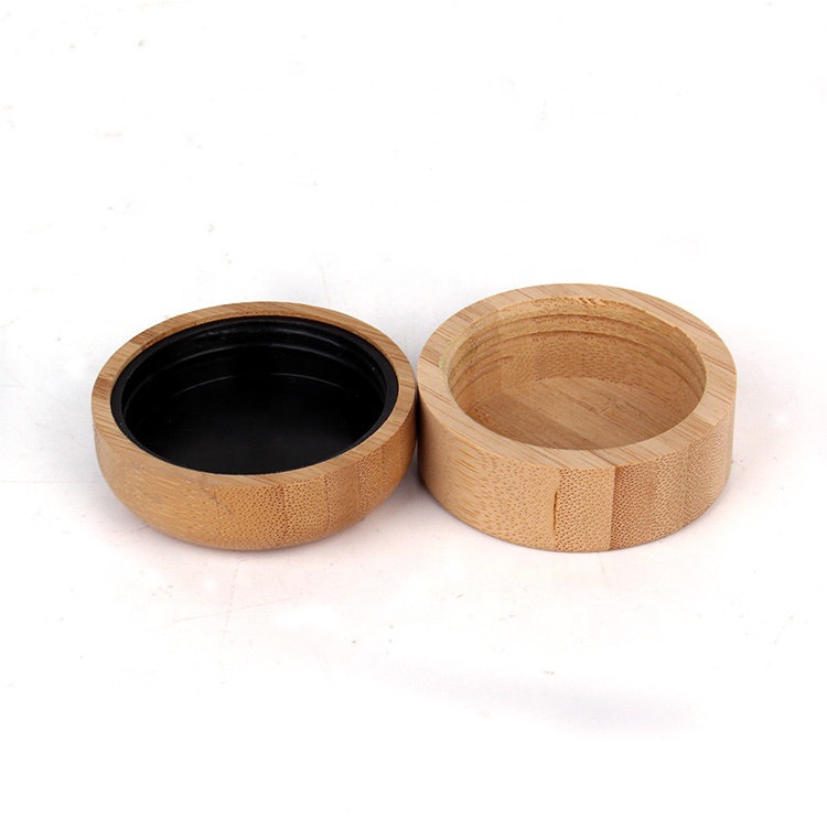 environmentally friendly customization 50ml green colored cosmetic jar with flat or domed bamboo lid