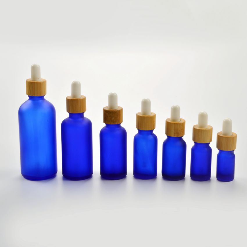 environmentally friendly green cosmetic packaging 18mm bamboo cap dropper 10ml glass dropper bottles
