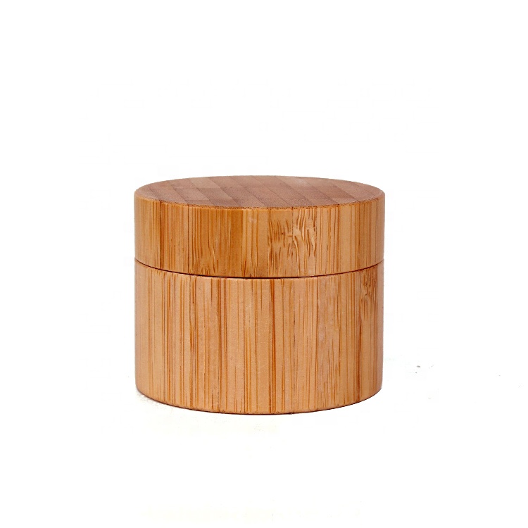 environmentally friendly packing material bamboo glass cosmetic cream jar 30ml with bamboo lid