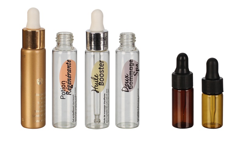 essence oil bottle 5ml refillable dropper glass bottle with alumite cap