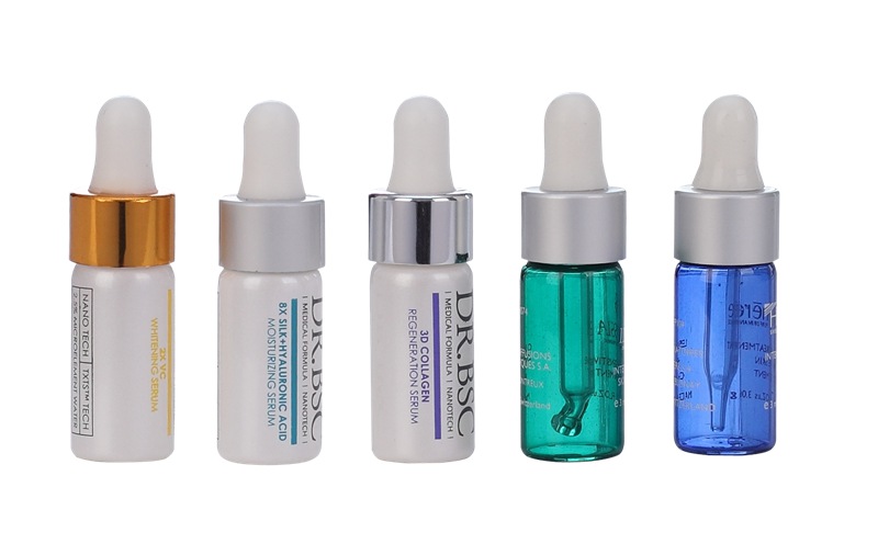 essence oil bottle 5ml refillable dropper glass bottle with alumite cap