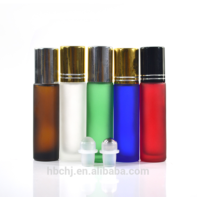 essential oil 4ml 6ml 8ml 10ml empty eye cream matte black roll on glass bottle with steel roller ball