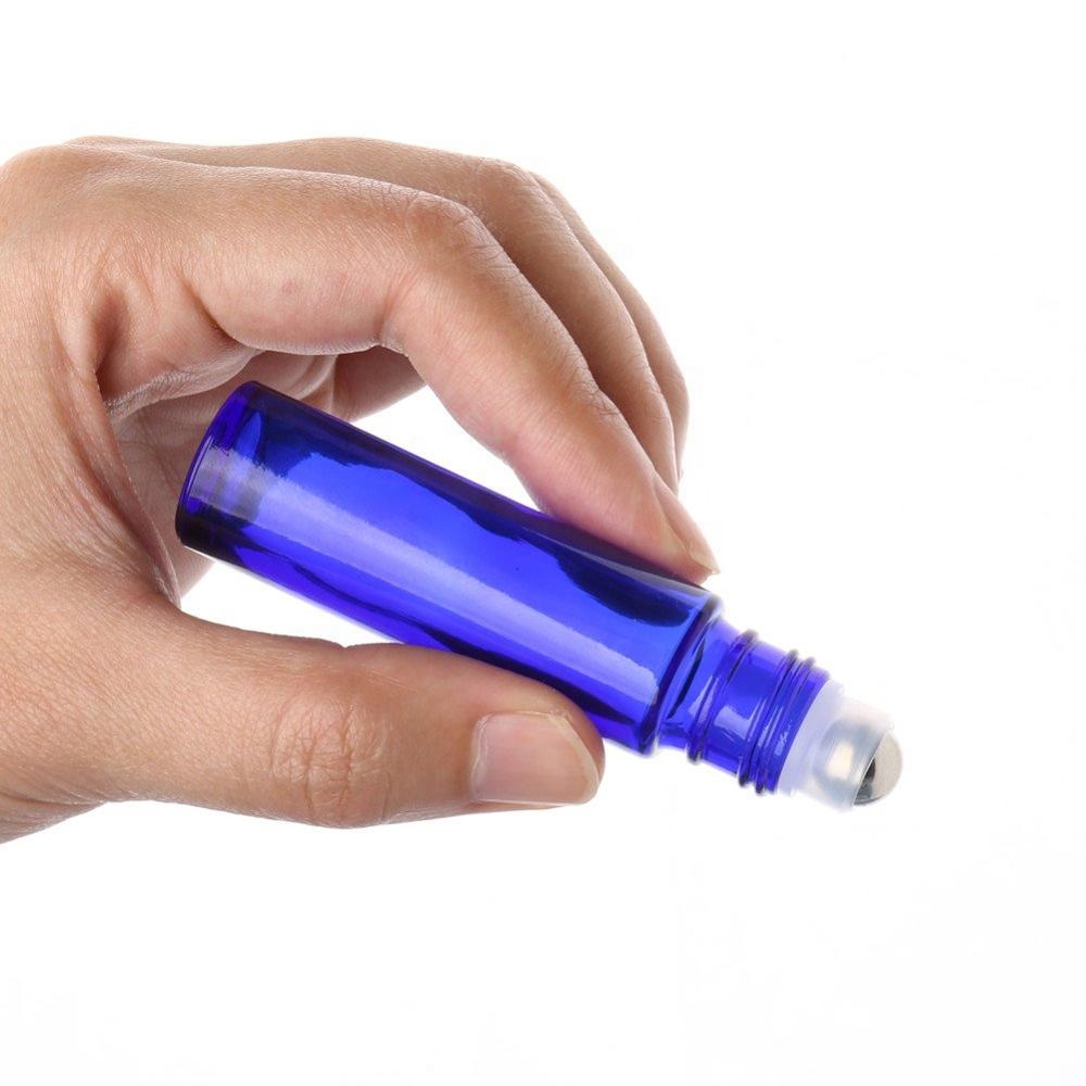 essential oil amber glass 10ml 8ml 5ml roll on bottle with Stainless steel ball