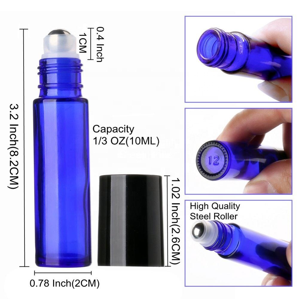 essential oil amber glass 10ml 8ml 5ml roll on bottle with Stainless steel ball