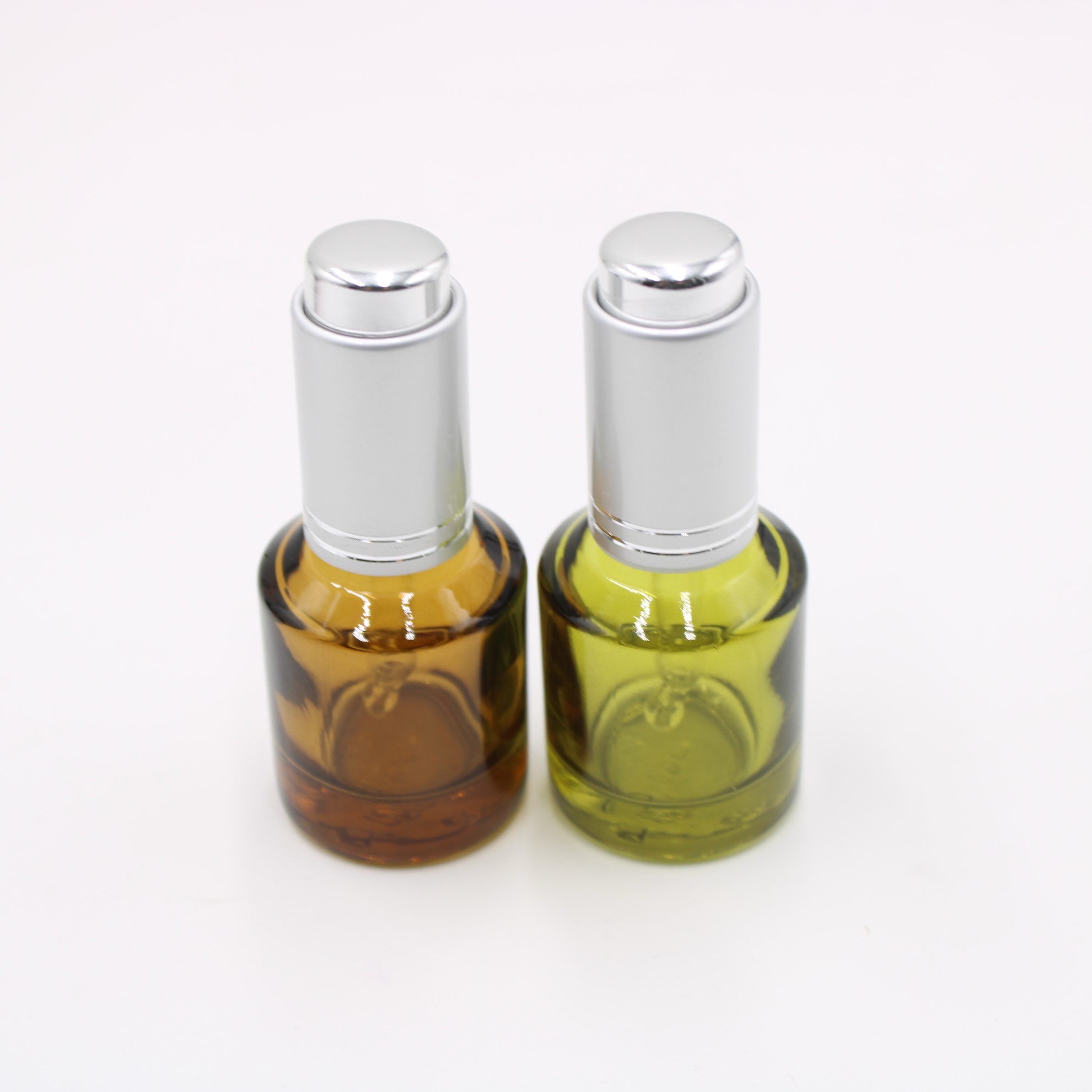essential oil e liquid perfume amber glass dropper bottle with press pump cap push down button