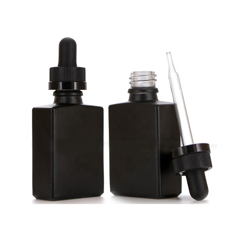 essential oil eliquid serum bamboo square dropper bottle/square dropper bottle 50ml bamboo vape bottles/glass vape oil bottles