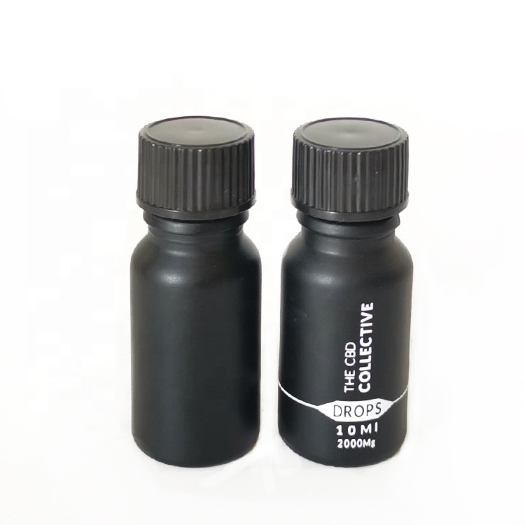 essential oil matte black 10ml glass bottle with black bakelite cover cap
