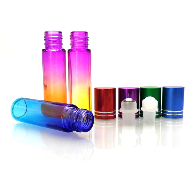 essential oil perfume 5ml 8ml 10ml 10 ml clear blue amber glass roll on bottles with roller stainless steel ball